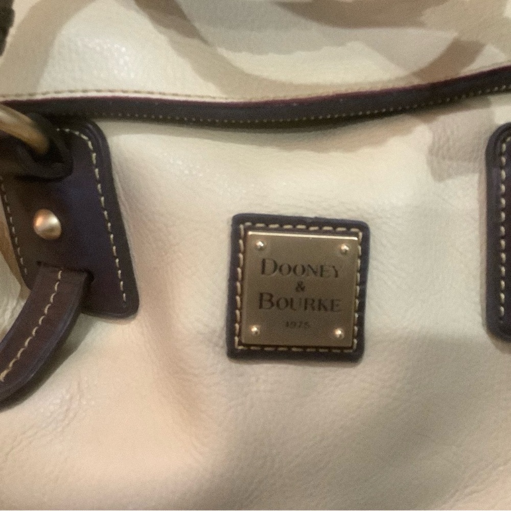 Dooney & Bourke Cream Florentine Vacchetta Leather Satchel - Picture 7 of 9